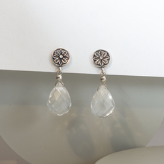 Aros gota mediana con base de plata - comprar online