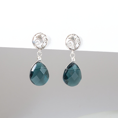 Aros gota flat con base de plata - tienda online