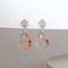 Imagen de Aros gota flat grande con base de plata