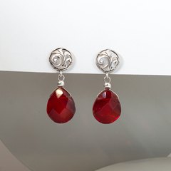 Aros gota flat con base de plata
