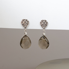 Aros gota flat con base de plata - comprar online