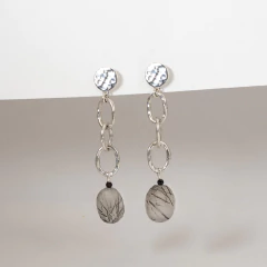 Aros cadena de plata y cuarzo rutilado - comprar online