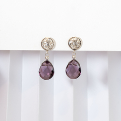 Aros gota flat con base de plata
