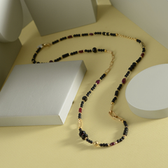 Collar largo de Onix y Rubi - comprar online
