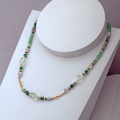 Collar corto de goldfilled y greengold - comprar online