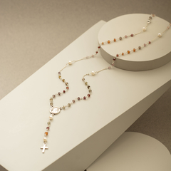 Collar rosario de plata y zafiros tundru - comprar online
