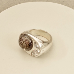 Anillo de plata con cuarzo rutilado, cubics - comprar online
