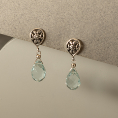 Aros gota chica con base de plata - tienda online