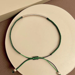Pulseras tejidas con hilos de seda en 2 colores, con centro - comprar online