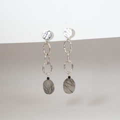 Aros cadena de plata 925 y cuarzo rutilado - Blauhaus
