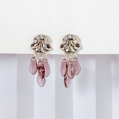 Aros de plata con escamas checas rosa - hechos a mano