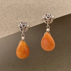 Imagen de Aros gota flat con base de plata