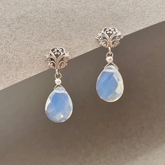 Aros gota flat con base de plata en internet