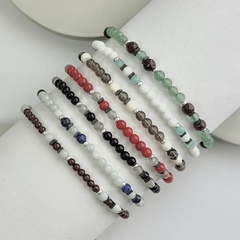 Pulseras combinada Piedras, hematite y baño de Plata - comprar online