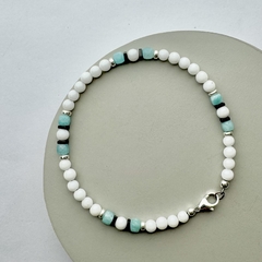 Pulseras combinada Piedras, hematite y baño de Plata - BLAUHAUS JOYAS
