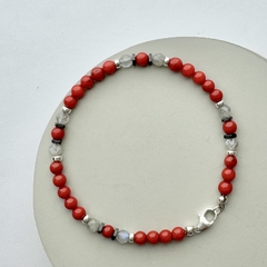 Imagen de Pulseras combinada Piedras, hematite y baño de Plata