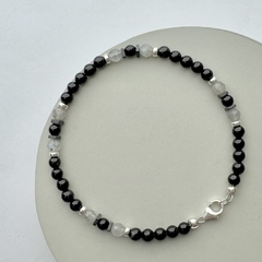 Pulseras combinada Piedras, hematite y baño de Plata