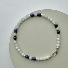 Pulseras combinada Piedras, hematite y baño de Plata - comprar online