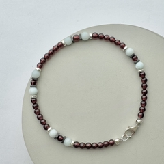 Pulseras combinada Piedras, hematite y baño de Plata en internet