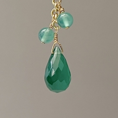 Aros largos vermeil y onix verde - comprar online