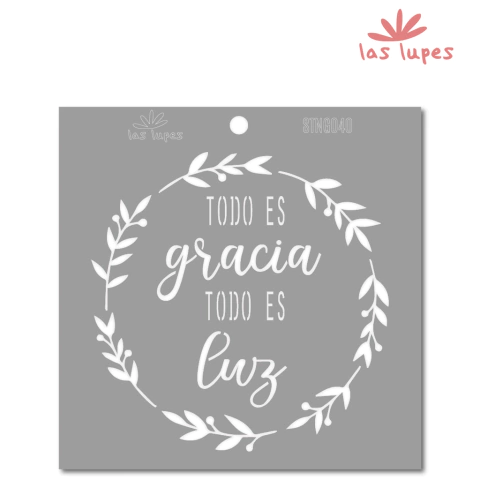 LAS LUPES STENCIL STNG040K 20X20 CM NAVIDAD TODO ES GRACIA