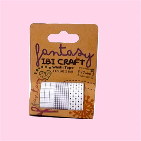 IBI CRAFT CINTA WASHI TAPE 5 MTS X 3 PATTERN 055796