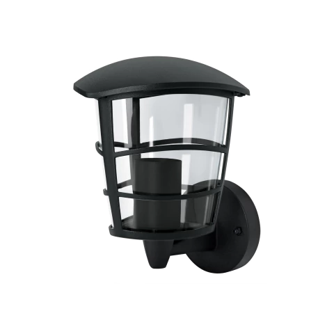Arbotante tipo farol moderno soportado p/exteriores, negro, VOLTECK 45092