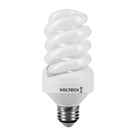 Lampara espiral T4 20 W luz calida en blister, Volteck