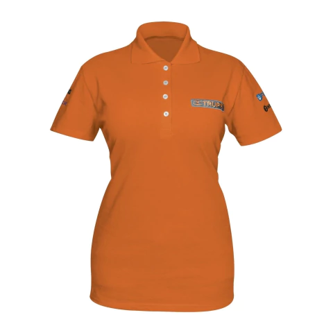 Playera tipo polo naranja, para dama, talla CH, Truper
