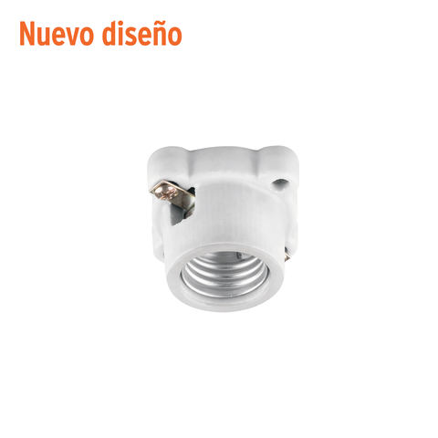 Portalámpara de porcelana, cuadrado, VOLTECK 46522