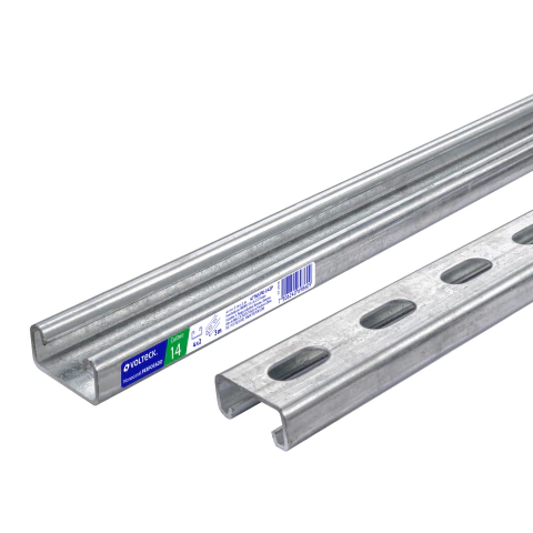 Perfil monocanal perforado de 3 m, 4 x 2 cm cal. 14, VOLTECK 47765