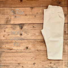 Pantalón beige de gabardina