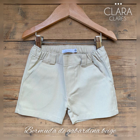 Bermuda beige de gabardina - comprar online
