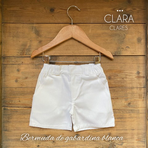 Bermuda blanca de gabardina - comprar online