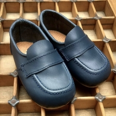 Mocasín de cuero azul marino - comprar online