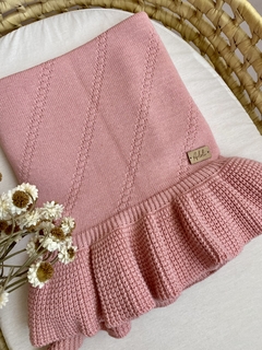MANTA TEJIDA VOLADOS/ROSA