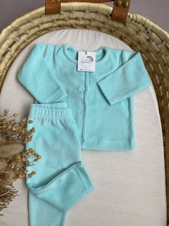 CONJUNTO PLUSH/VERDE ACQUA