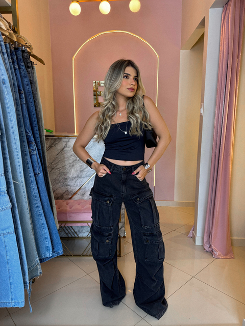 CALÇA JEANS DAKOTA PRETA