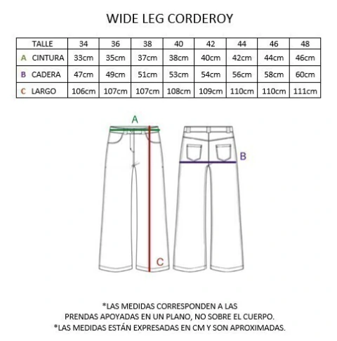 WIDE LEG CORDEROY AZUL