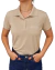 Camiseta Feminina - Gola Polo Bege - Baby Look na internet