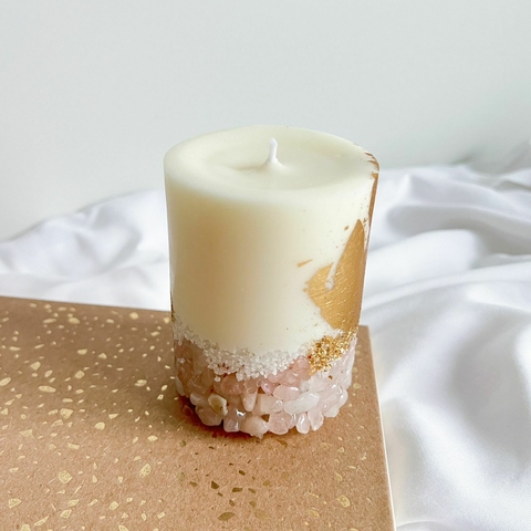 VELA QUARTZO ROSA - Aroma Adocicado