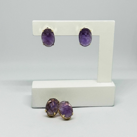 BRINCO AMETISTA FACETADO