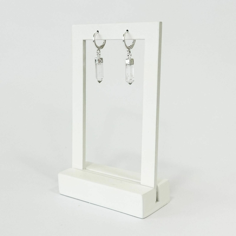 BRINCO CLICK BITERMINADO CRISTAL - Prateado