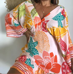 Vestido curto, manga morcego… - Bella Flor - - loja online