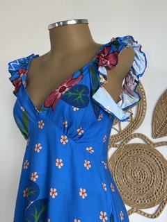 Vestido curto alça com babado - comprar online