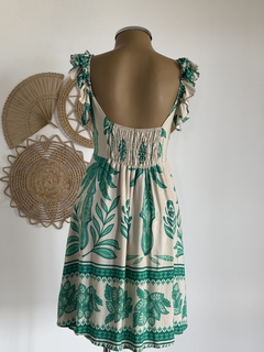 Vestido curto alça com babado