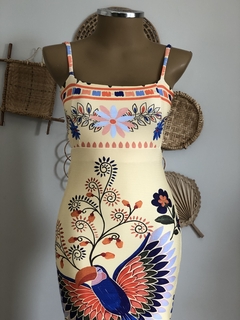 Imagem do Vestido Mid malha canelada - fundo creme