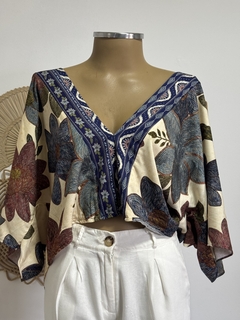 Blusa bata decote v- Boho Fashion