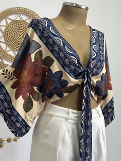 Cropped laço manga morcego - Boho - comprar online