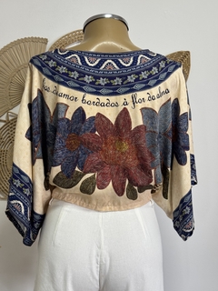 Cropped laço manga morcego - Boho na internet